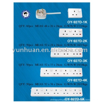 UK Art Überspannungsschutz Adapter 3w 4w 5w 6w Begriff Block 3a Turm Steckdosen